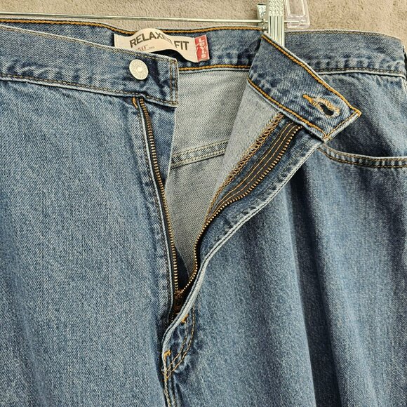 Levis 550 Relaxed Fit Jeans 44x30 Medium Blue Wash Cotton Denim Baggy Taper Plus - Picture 5 of 11